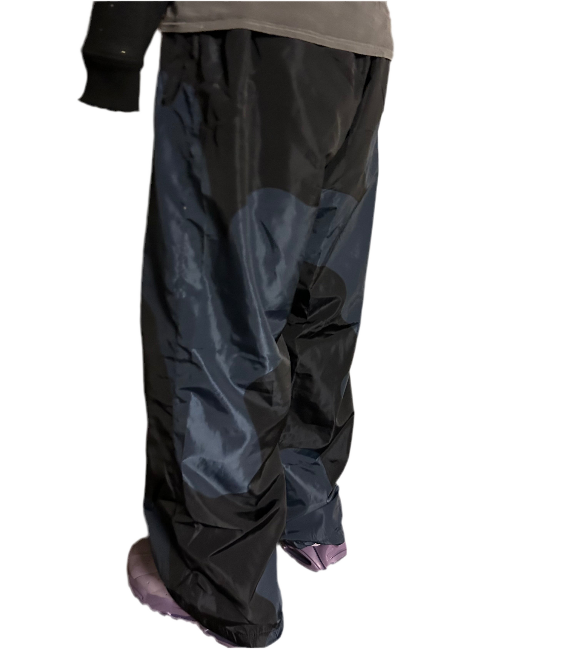 Black Oversized Nylon Pants