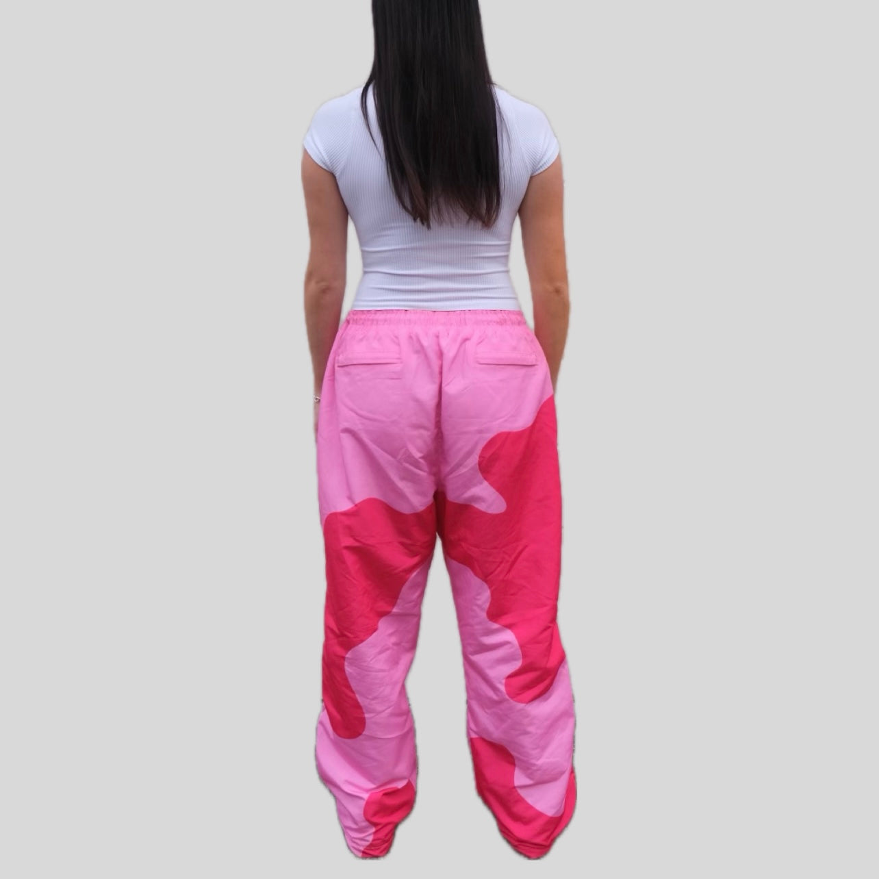 Pink Oversized Nylon Pants