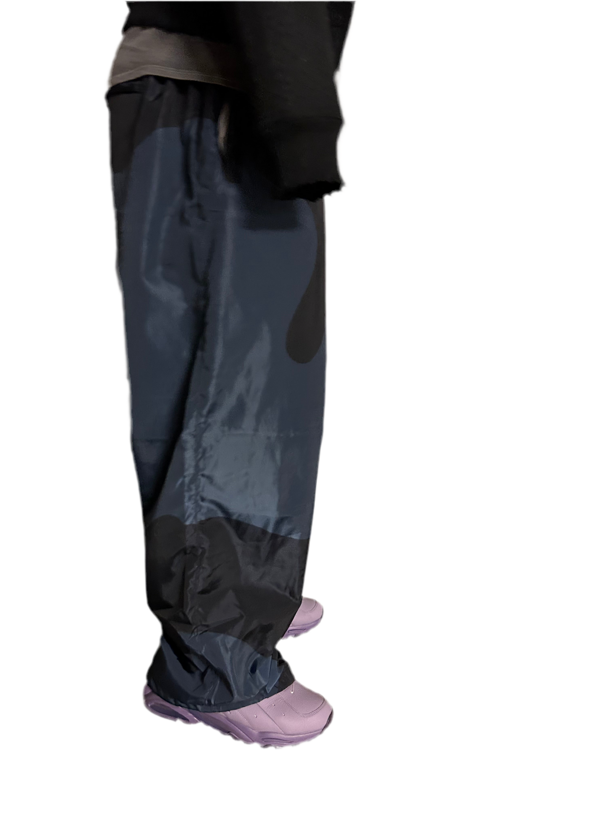 Black Oversized Nylon Pants